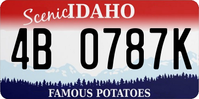 ID license plate 4B0787K