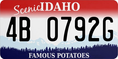 ID license plate 4B0792G
