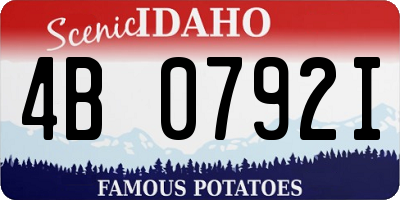 ID license plate 4B0792I