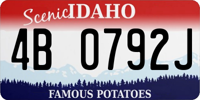 ID license plate 4B0792J