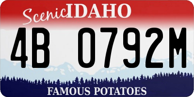 ID license plate 4B0792M