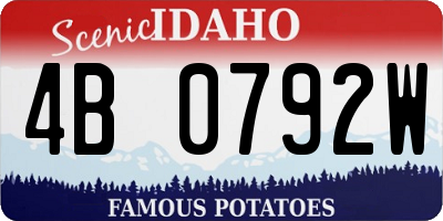 ID license plate 4B0792W