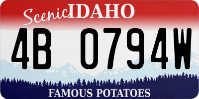 ID license plate 4B0794W