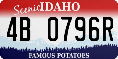ID license plate 4B0796R