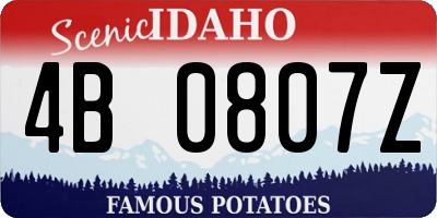 ID license plate 4B0807Z