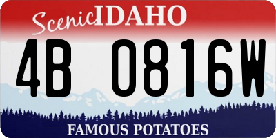 ID license plate 4B0816W