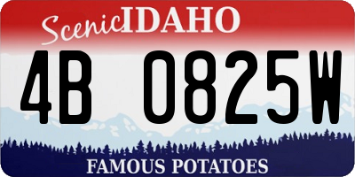 ID license plate 4B0825W