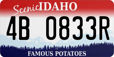 ID license plate 4B0833R