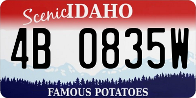 ID license plate 4B0835W