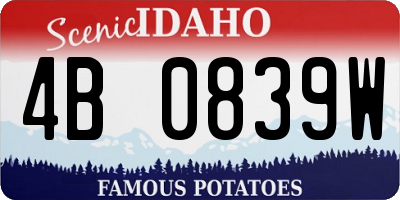 ID license plate 4B0839W