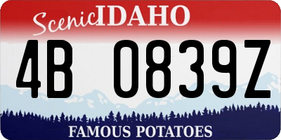 ID license plate 4B0839Z