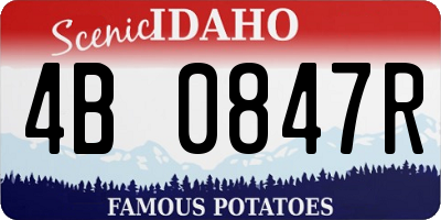 ID license plate 4B0847R
