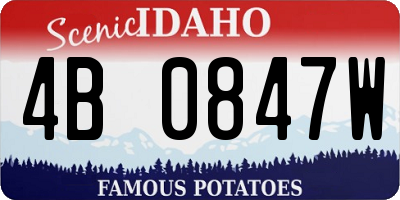 ID license plate 4B0847W