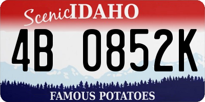 ID license plate 4B0852K
