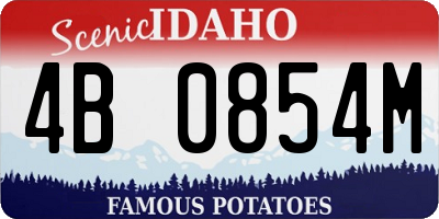 ID license plate 4B0854M
