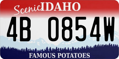 ID license plate 4B0854W