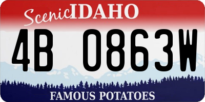 ID license plate 4B0863W