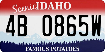 ID license plate 4B0865W