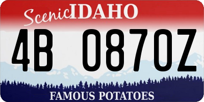 ID license plate 4B0870Z