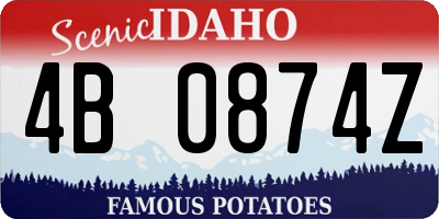 ID license plate 4B0874Z