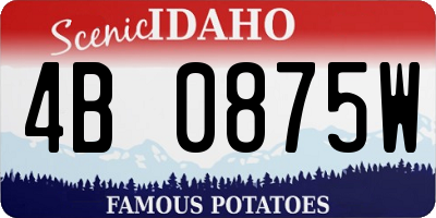 ID license plate 4B0875W