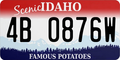 ID license plate 4B0876W