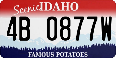 ID license plate 4B0877W