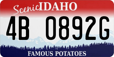 ID license plate 4B0892G