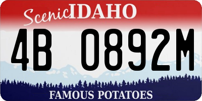 ID license plate 4B0892M