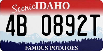 ID license plate 4B0892T