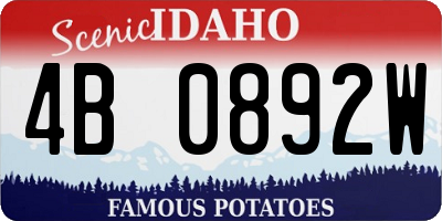 ID license plate 4B0892W