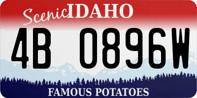 ID license plate 4B0896W