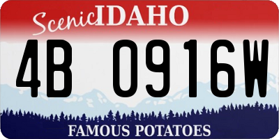 ID license plate 4B0916W
