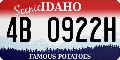 ID license plate 4B0922H