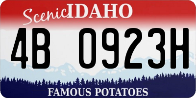 ID license plate 4B0923H