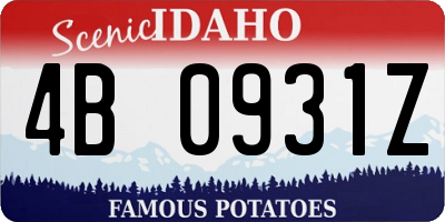 ID license plate 4B0931Z