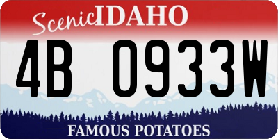ID license plate 4B0933W
