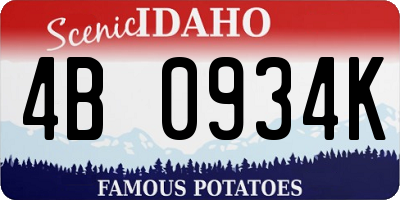 ID license plate 4B0934K