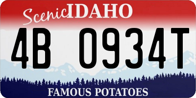 ID license plate 4B0934T