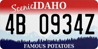 ID license plate 4B0934Z