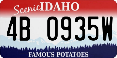 ID license plate 4B0935W