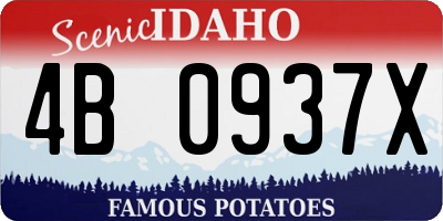 ID license plate 4B0937X