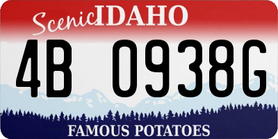 ID license plate 4B0938G