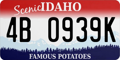 ID license plate 4B0939K