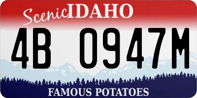 ID license plate 4B0947M