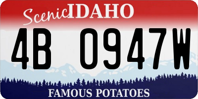 ID license plate 4B0947W