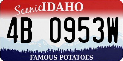ID license plate 4B0953W