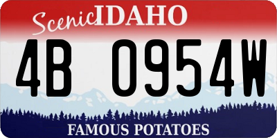 ID license plate 4B0954W