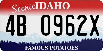 ID license plate 4B0962X