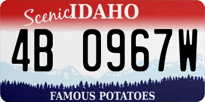 ID license plate 4B0967W
